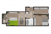 2-Raum-Wohnung mit Tageslichtbad, Laminat und Balkon in Beucha - Übersicht