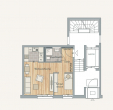 Grundriss - Zweitbezug im Neubau: Moderne 1 -Zimmer-Wohnung mit Parkett und Fußbodenheizung im Zentrum-Süd